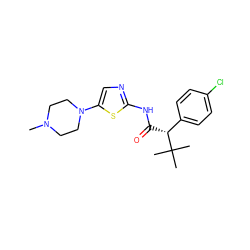 CN1CCN(c2cnc(NC(=O)[C@H](c3ccc(Cl)cc3)C(C)(C)C)s2)CC1 ZINC000045349965