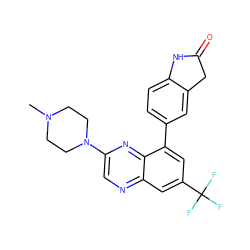 CN1CCN(c2cnc3cc(C(F)(F)F)cc(-c4ccc5c(c4)CC(=O)N5)c3n2)CC1 ZINC000040895162