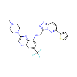 CN1CCN(c2cnc3cc(C(F)(F)F)cc(NCc4nnc5ccc(-c6cccs6)nn45)c3n2)CC1 ZINC000095559618