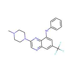 CN1CCN(c2cnc3cc(C(F)(F)F)cc(Nc4ccccc4)c3n2)CC1 ZINC000040891528