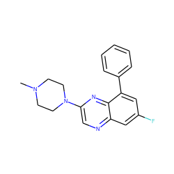 CN1CCN(c2cnc3cc(F)cc(-c4ccccc4)c3n2)CC1 ZINC000040394081