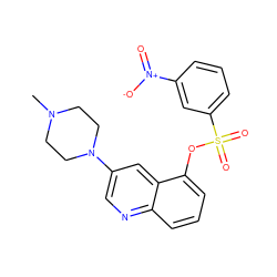 CN1CCN(c2cnc3cccc(OS(=O)(=O)c4cccc([N+](=O)[O-])c4)c3c2)CC1 ZINC000071317638