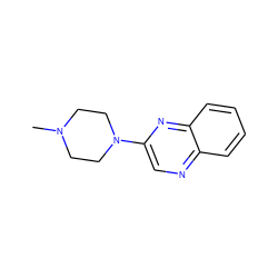 CN1CCN(c2cnc3ccccc3n2)CC1 ZINC000013766142