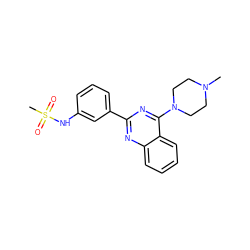 CN1CCN(c2nc(-c3cccc(NS(C)(=O)=O)c3)nc3ccccc23)CC1 ZINC000004257452