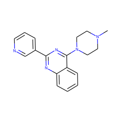 CN1CCN(c2nc(-c3cccnc3)nc3ccccc23)CC1 ZINC000004265729