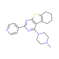 CN1CCN(c2nc(-c3ccncc3)nc3sc4c(c23)CCCC4)CC1 ZINC000223659764