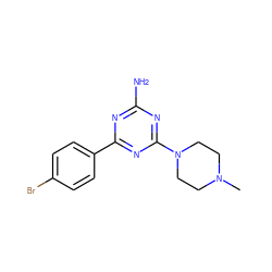 CN1CCN(c2nc(N)nc(-c3ccc(Br)cc3)n2)CC1 ZINC000169349138