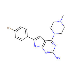 CN1CCN(c2nc(N)nc3[nH]c(-c4ccc(Br)cc4)cc23)CC1 ZINC000095596442