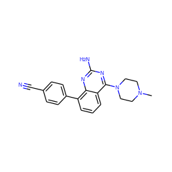 CN1CCN(c2nc(N)nc3c(-c4ccc(C#N)cc4)cccc23)CC1 ZINC000073220366