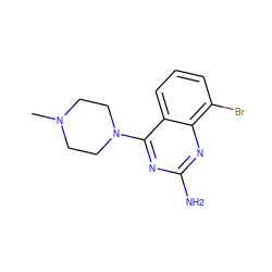 CN1CCN(c2nc(N)nc3c(Br)cccc23)CC1 ZINC000082151535