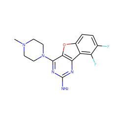 CN1CCN(c2nc(N)nc3c2oc2ccc(F)c(F)c23)CC1 ZINC000073196913