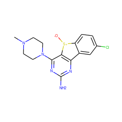 CN1CCN(c2nc(N)nc3c4cc(Cl)ccc4[s+]([O-])c23)CC1 ZINC000254119840