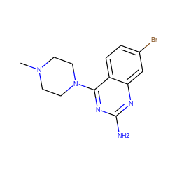 CN1CCN(c2nc(N)nc3cc(Br)ccc23)CC1 ZINC000073224064