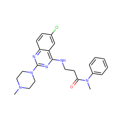 CN1CCN(c2nc(NCCC(=O)N(C)c3ccccc3)c3cc(Cl)ccc3n2)CC1 ZINC000045338315