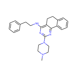 CN1CCN(c2nc(NCCc3ccccc3)c3c(n2)-c2ccccc2CC3)CC1 ZINC000653771426