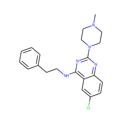 CN1CCN(c2nc(NCCc3ccccc3)c3cc(Cl)ccc3n2)CC1 ZINC000040421652