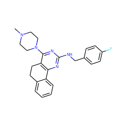 CN1CCN(c2nc(NCc3ccc(F)cc3)nc3c2CCc2ccccc2-3)CC1 ZINC000653761020