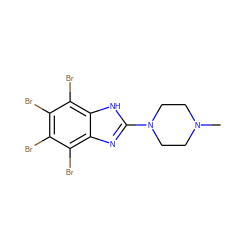 CN1CCN(c2nc3c(Br)c(Br)c(Br)c(Br)c3[nH]2)CC1 ZINC000117209228