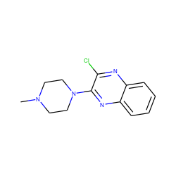 CN1CCN(c2nc3ccccc3nc2Cl)CC1 ZINC000011765407