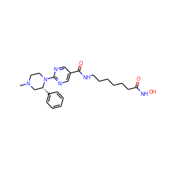 CN1CCN(c2ncc(C(=O)NCCCCCCC(=O)NO)cn2)[C@H](c2ccccc2)C1 ZINC000118354743