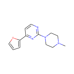 CN1CCN(c2nccc(-c3ccco3)n2)CC1 ZINC000013808361