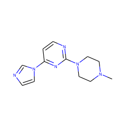 CN1CCN(c2nccc(-n3ccnc3)n2)CC1 ZINC000013808365