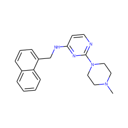 CN1CCN(c2nccc(NCc3cccc4ccccc34)n2)CC1 ZINC000049046157