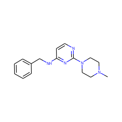 CN1CCN(c2nccc(NCc3ccccc3)n2)CC1 ZINC000049046864