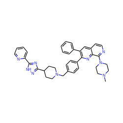 CN1CCN(c2nccc3cc(-c4ccccc4)c(-c4ccc(CN5CCC(c6n[nH]c(-c7ccccn7)n6)CC5)cc4)nc23)CC1 ZINC000044280380