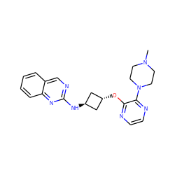 CN1CCN(c2nccnc2O[C@H]2C[C@H](Nc3ncc4ccccc4n3)C2)CC1 ZINC000146887460