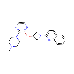 CN1CCN(c2nccnc2OC2CN(c3ccc4ccccc4n3)C2)CC1 ZINC000096168740