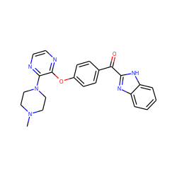 CN1CCN(c2nccnc2Oc2ccc(C(=O)c3nc4ccccc4[nH]3)cc2)CC1 ZINC000103285382