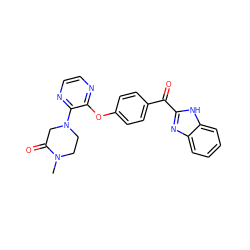 CN1CCN(c2nccnc2Oc2ccc(C(=O)c3nc4ccccc4[nH]3)cc2)CC1=O ZINC000103285389