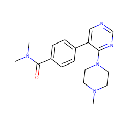 CN1CCN(c2ncncc2-c2ccc(C(=O)N(C)C)cc2)CC1 ZINC000004239292