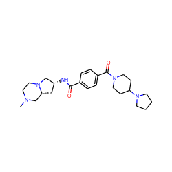 CN1CCN2C[C@H](NC(=O)c3ccc(C(=O)N4CCC(N5CCCC5)CC4)cc3)C[C@@H]2C1 ZINC000096284342