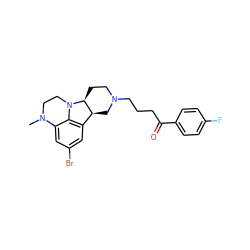 CN1CCN2c3c(cc(Br)cc31)[C@@H]1CN(CCCC(=O)c3ccc(F)cc3)CC[C@@H]12 ZINC000038461338