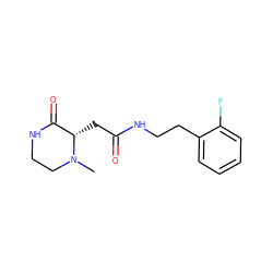 CN1CCNC(=O)[C@@H]1CC(=O)NCCc1ccccc1F ZINC000013596834