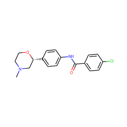 CN1CCO[C@H](c2ccc(NC(=O)c3ccc(Cl)cc3)cc2)C1 ZINC000074811232