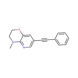 CN1CCOc2cc(C#Cc3ccccc3)cnc21 ZINC000066073742