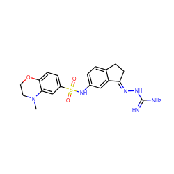 CN1CCOc2ccc(S(=O)(=O)Nc3ccc4c(c3)/C(=N/NC(=N)N)CC4)cc21 ZINC000045284811