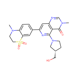 CN1CCS(=O)(=O)c2cc(-c3cc4ncn(C)c(=O)c4c(N4CC[C@H](CO)C4)n3)ccc21 ZINC000115625692