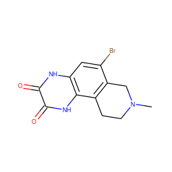 CN1CCc2c(c(Br)cc3[nH]c(=O)c(=O)[nH]c23)C1 ZINC000027200207