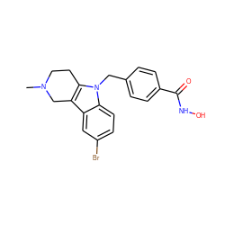 CN1CCc2c(c3cc(Br)ccc3n2Cc2ccc(C(=O)NO)cc2)C1 ZINC000084587222