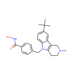 CN1CCc2c(c3cc(C(C)(C)C)ccc3n2Cc2ccc(C(=O)NO)cc2)C1 ZINC000084596158