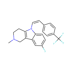 CN1CCc2c(c3cc(F)ccc3n2/C=C\c2ccc(C(F)(F)F)cc2)C1 ZINC000045350651