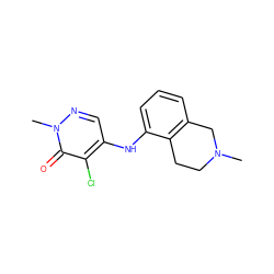 CN1CCc2c(cccc2Nc2cnn(C)c(=O)c2Cl)C1 ZINC001772633420