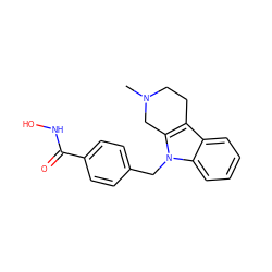 CN1CCc2c(n(Cc3ccc(C(=O)NO)cc3)c3ccccc23)C1 ZINC000084596120