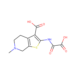 CN1CCc2c(sc(NC(=O)C(=O)O)c2C(=O)O)C1 ZINC000013491476