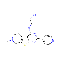 CN1CCc2c(sc3nc(-c4ccncc4)nc(NCCN)c23)C1 ZINC000223681502