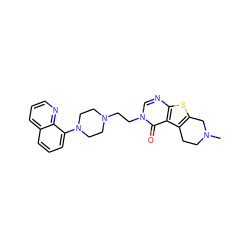 CN1CCc2c(sc3ncn(CCN4CCN(c5cccc6cccnc56)CC4)c(=O)c23)C1 ZINC000001494477